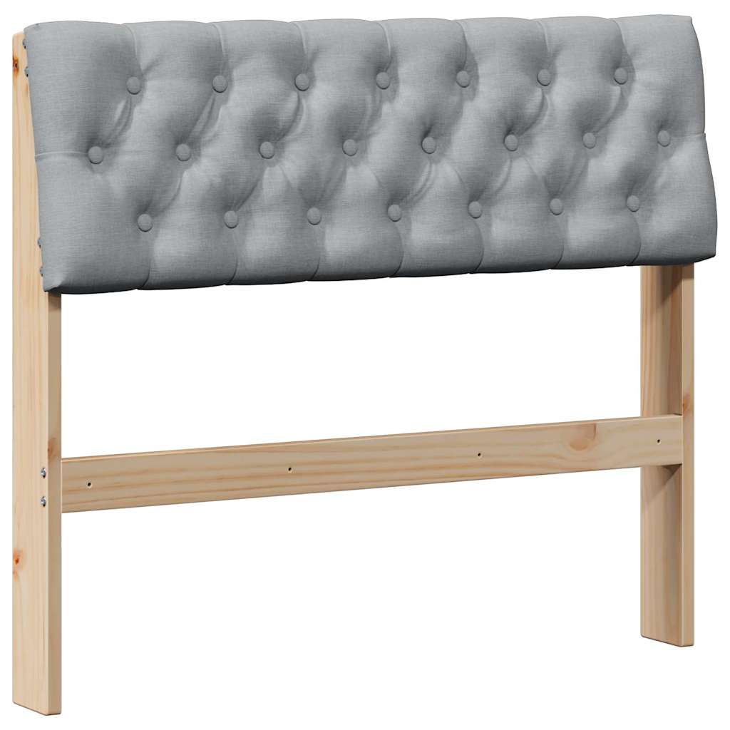 Gestoffeerd hoofdbord Lichtgrijs 90 cm Massief grenenhout