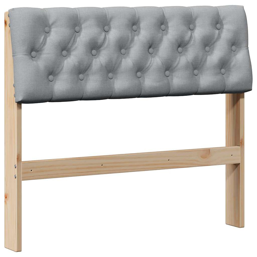 Gestoffeerd hoofdbord Lichtgrijs 90 cm Massief grenenhout
