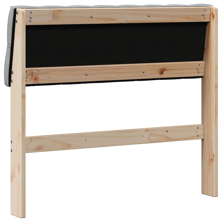 Gestoffeerd hoofdbord Lichtgrijs 90 cm Massief grenenhout