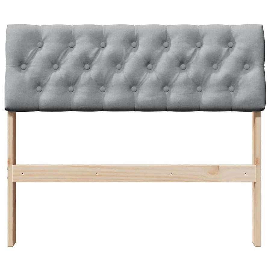 Gestoffeerd hoofdbord Lichtgrijs 90 cm Massief grenenhout