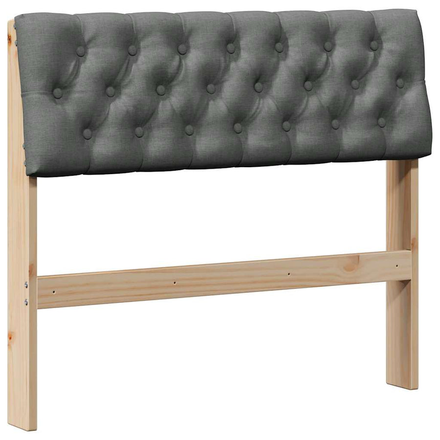 Gestoffeerd hoofdbord Donkergrijs 90 cm Massief grenenhout