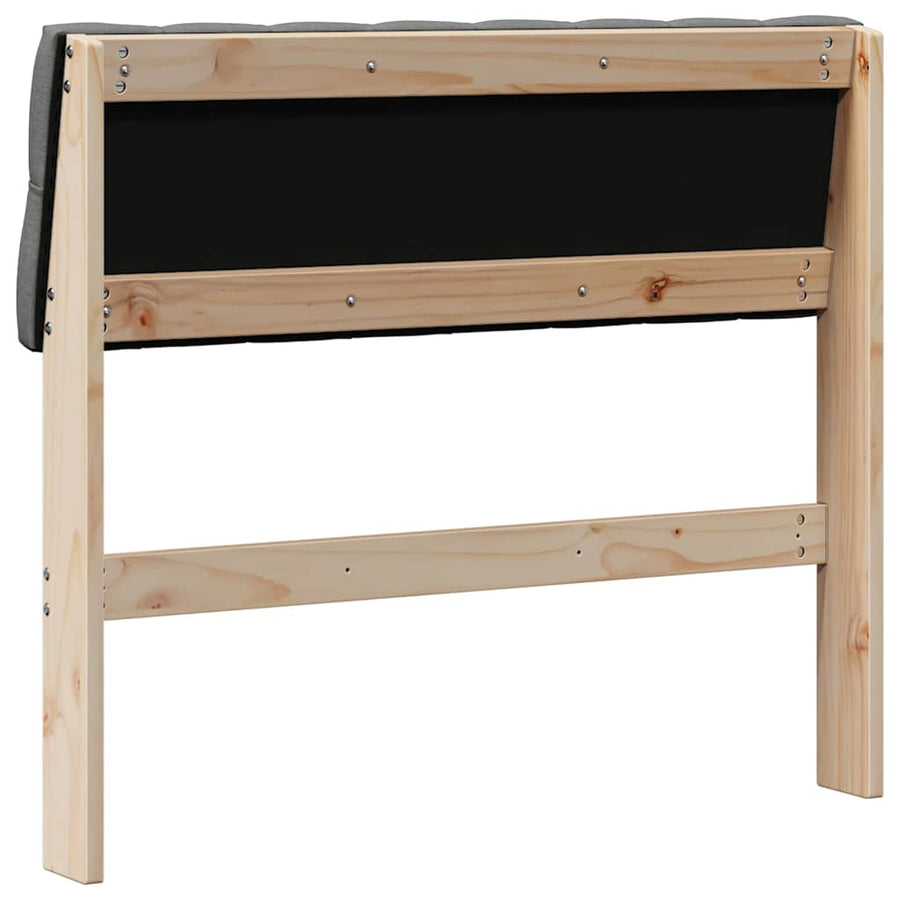 Gestoffeerd hoofdbord Donkergrijs 90 cm Massief grenenhout
