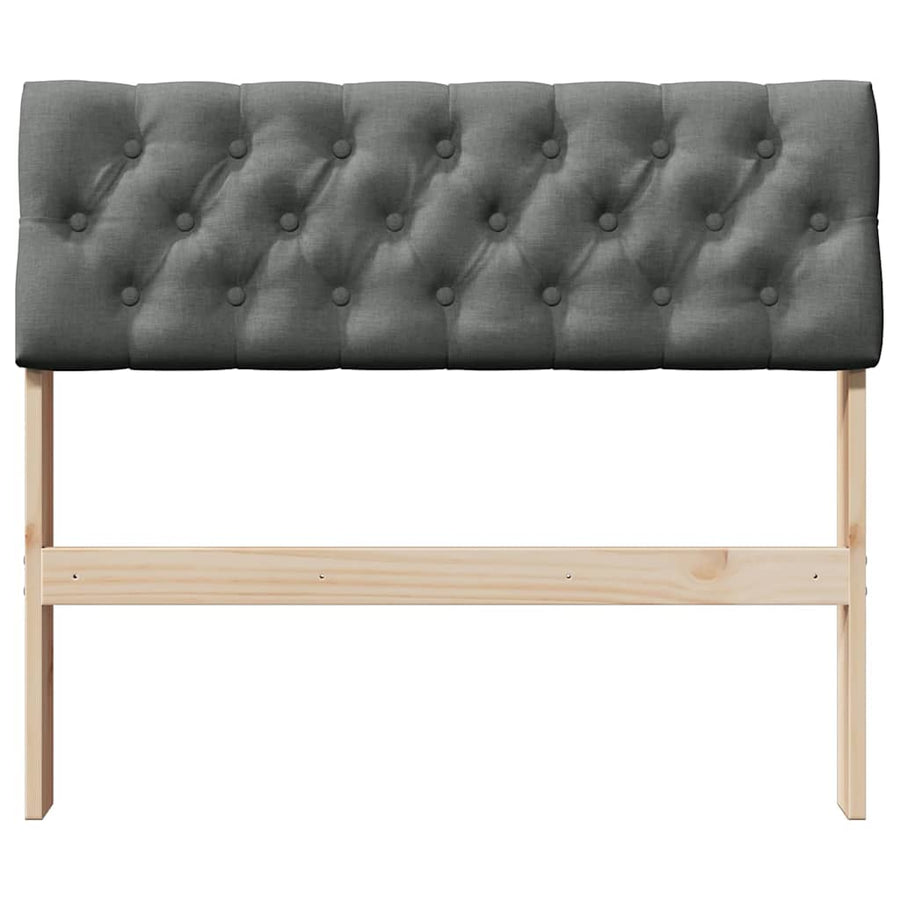 Gestoffeerd hoofdbord Donkergrijs 90 cm Massief grenenhout