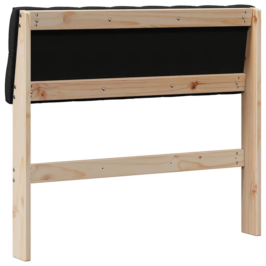 Gestoffeerd hoofdbord Zwart 90 cm Massief grenenhout