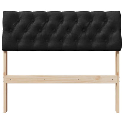 Gestoffeerd hoofdbord Zwart 90 cm Massief grenenhout