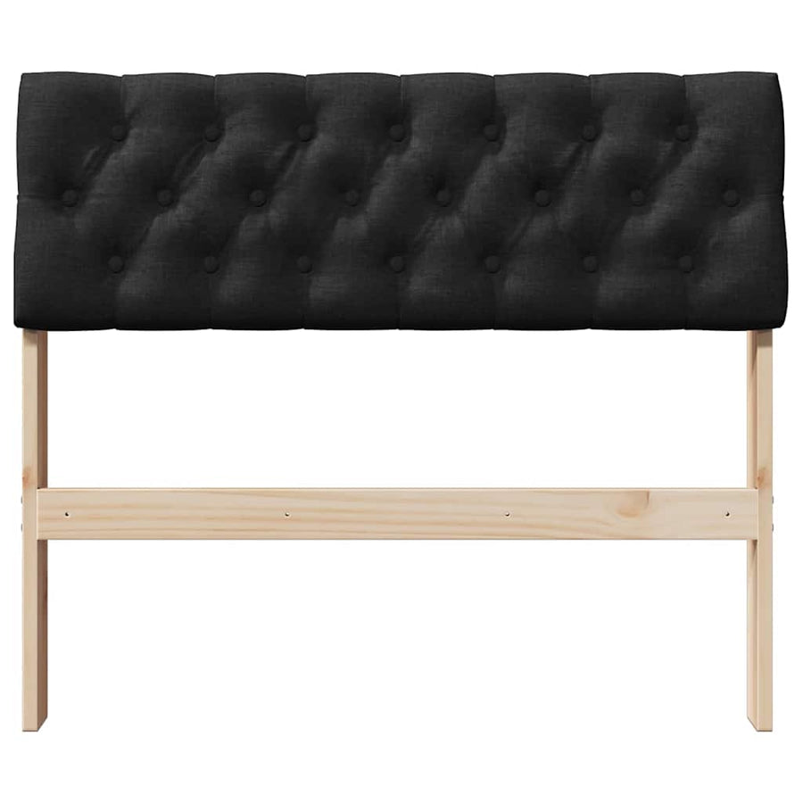 Gestoffeerd hoofdbord Zwart 90 cm Massief grenenhout