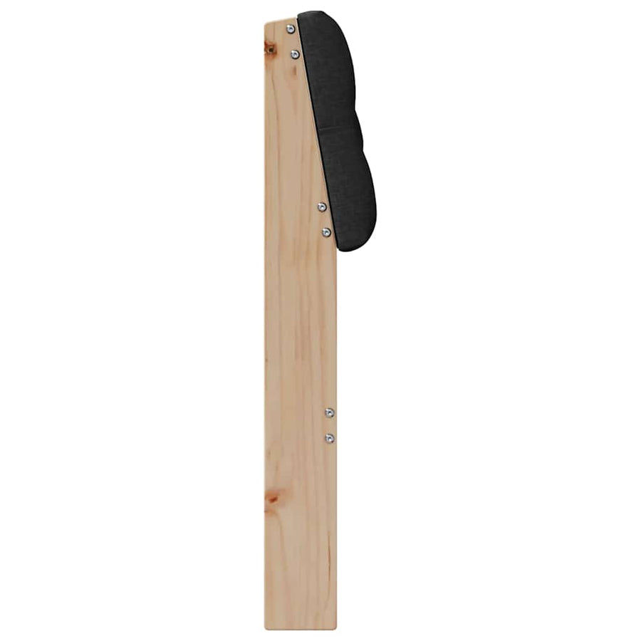 Gestoffeerd hoofdbord Zwart 90 cm Massief grenenhout