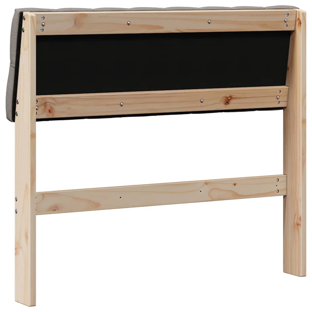 Gestoffeerd hoofdbord Taupe 90 cm Massief grenenhout