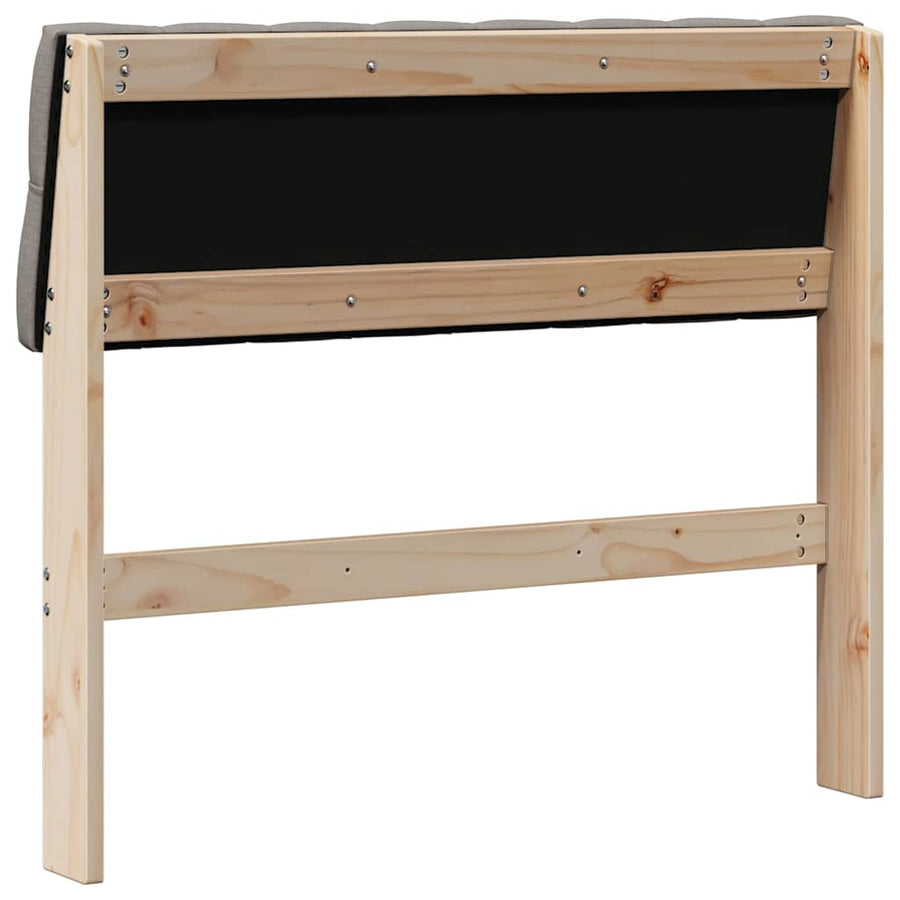 Gestoffeerd hoofdbord Taupe 90 cm Massief grenenhout
