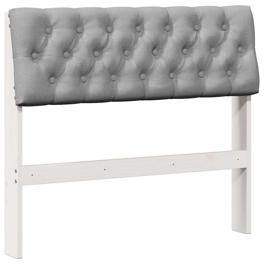Gestoffeerd hoofdbord Lichtgrijs 90 cm Massief grenenhout