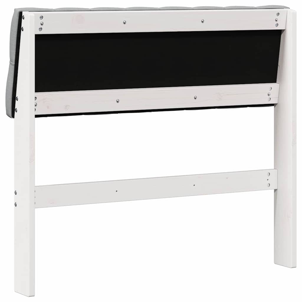 Gestoffeerd hoofdbord Lichtgrijs 90 cm Massief grenenhout
