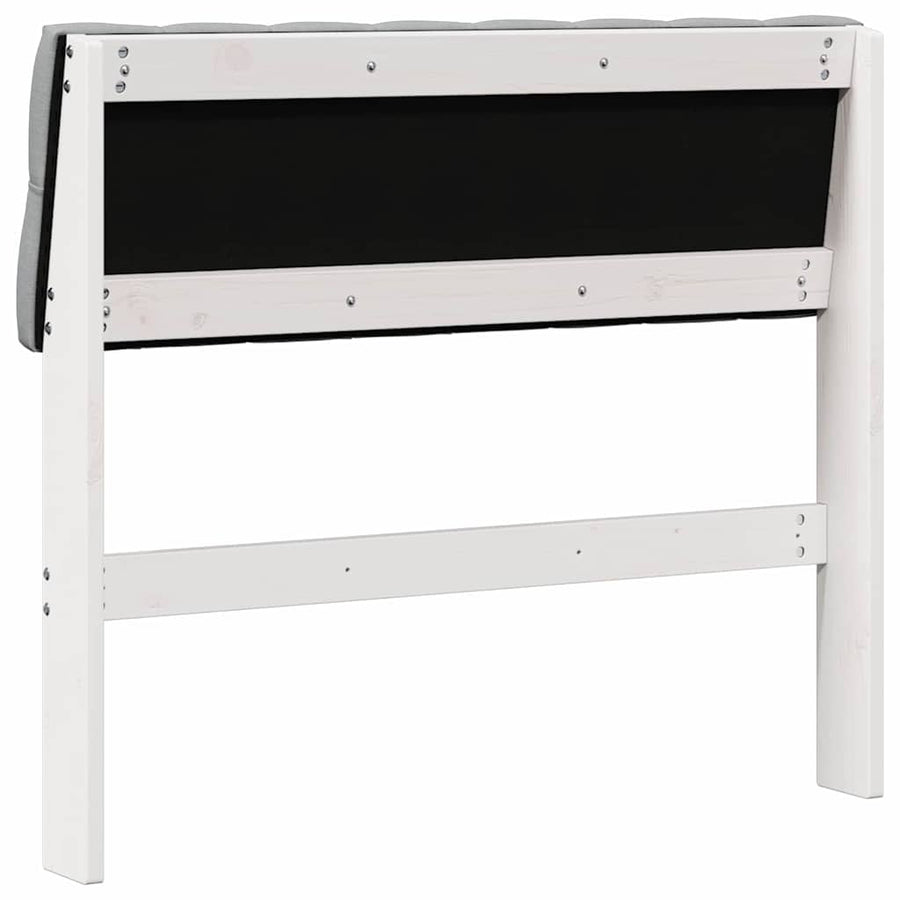Gestoffeerd hoofdbord Lichtgrijs 90 cm Massief grenenhout