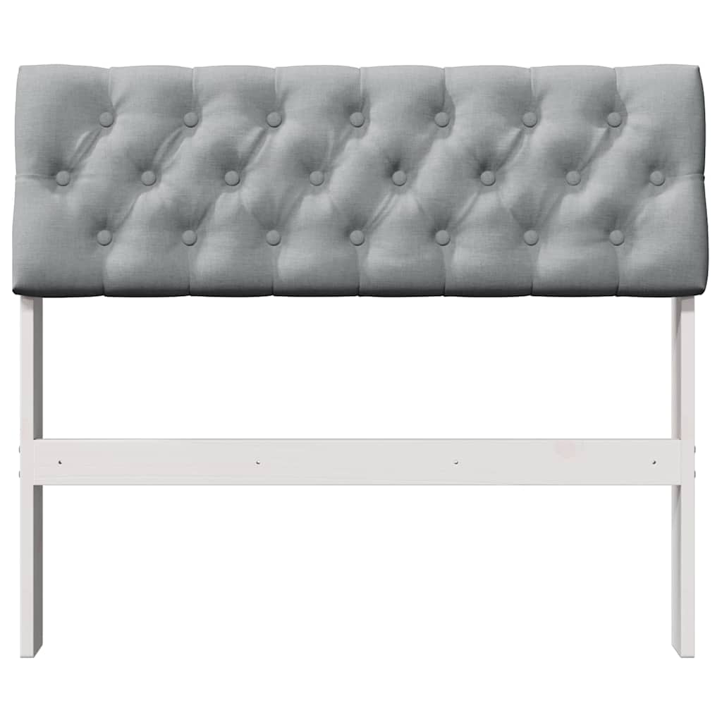 Gestoffeerd hoofdbord Lichtgrijs 90 cm Massief grenenhout