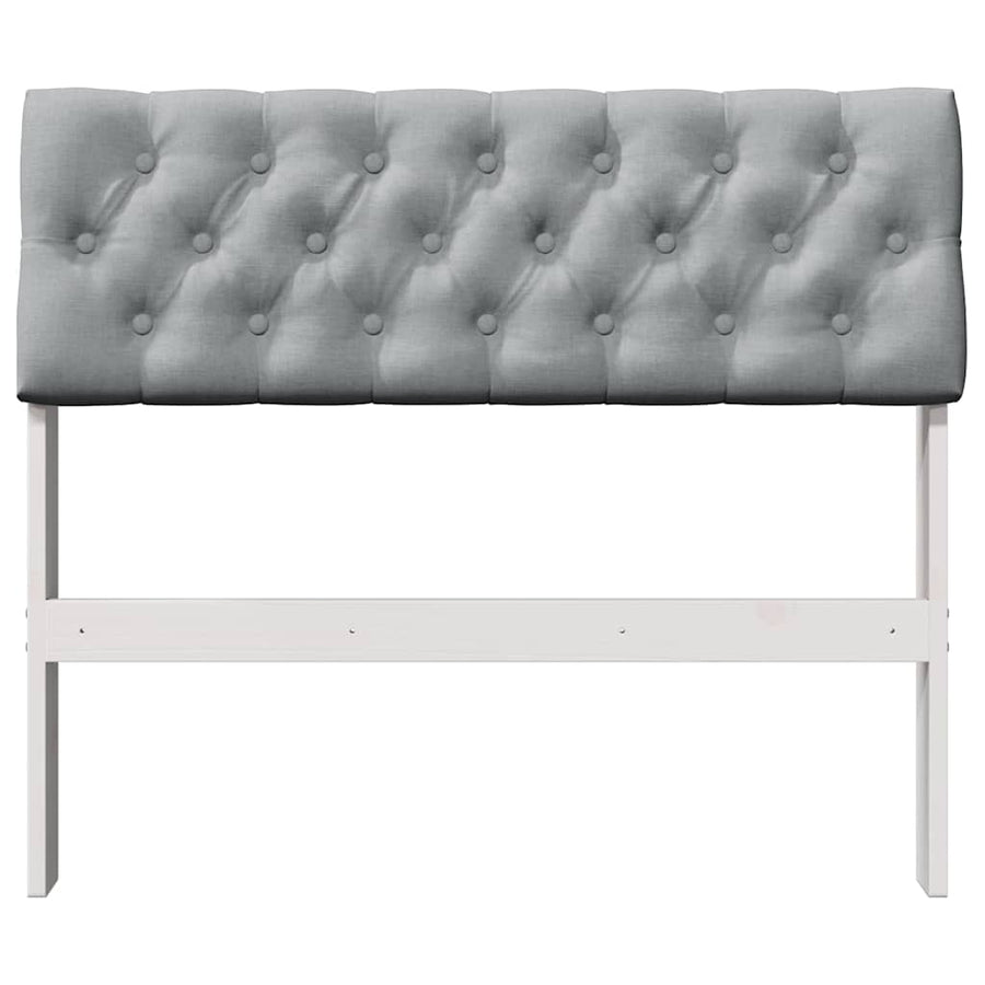 Gestoffeerd hoofdbord Lichtgrijs 90 cm Massief grenenhout