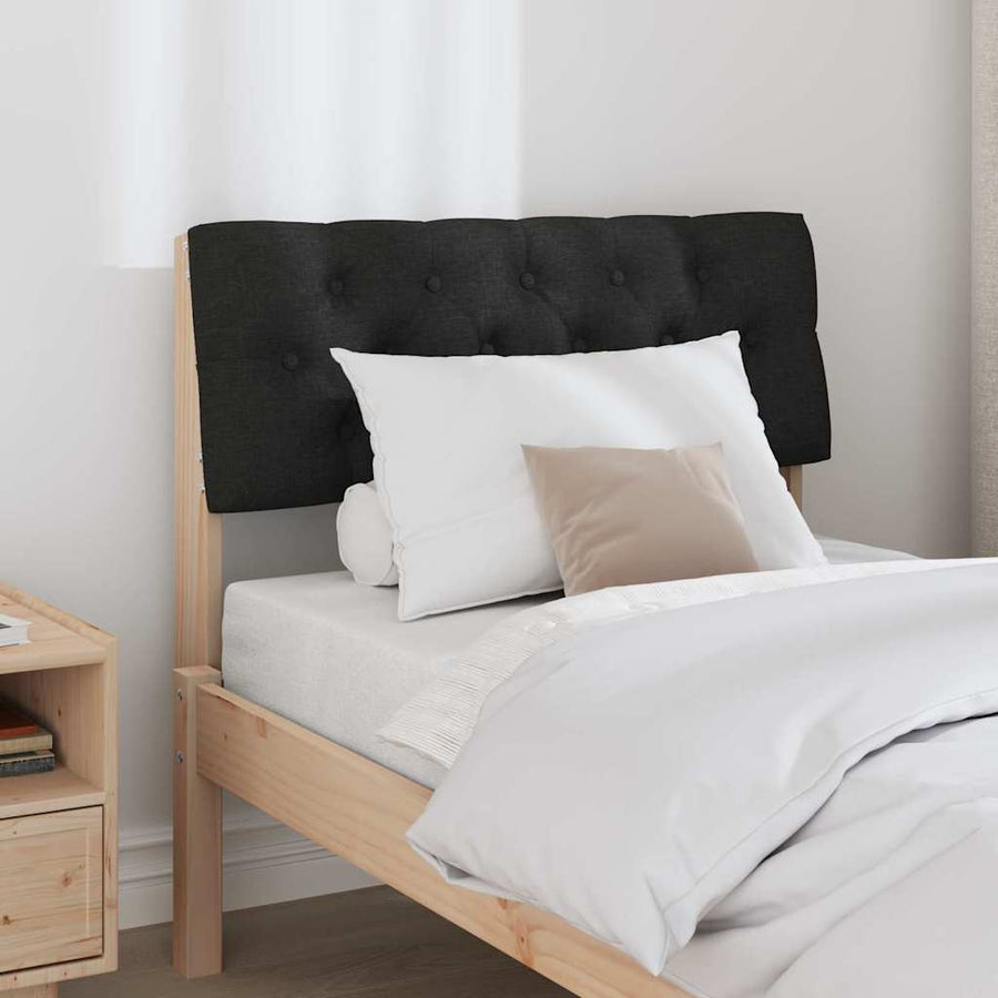 Gestoffeerd hoofdbord Zwart 80 cm Massief grenenhout