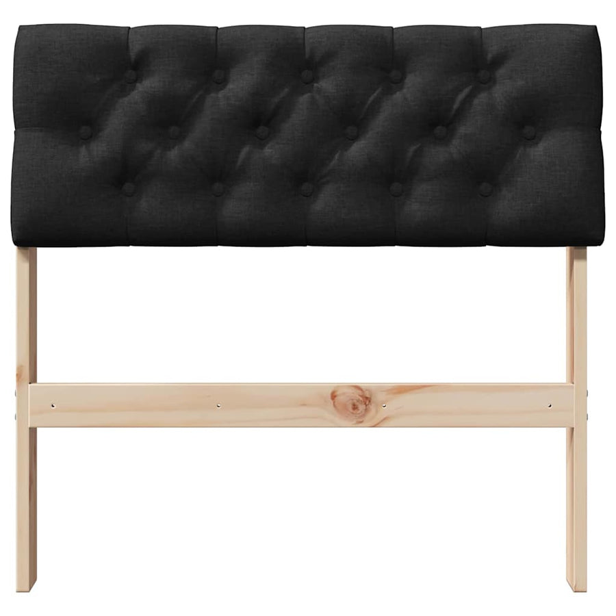 Gestoffeerd hoofdbord Zwart 80 cm Massief grenenhout