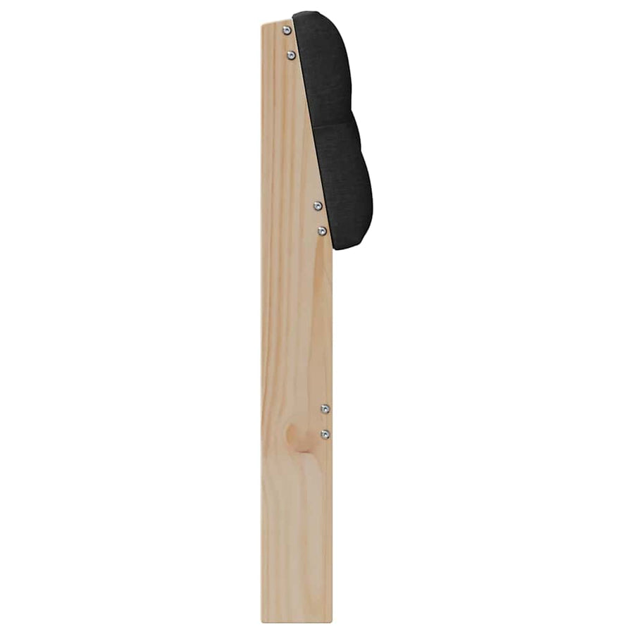 Gestoffeerd hoofdbord Zwart 80 cm Massief grenenhout