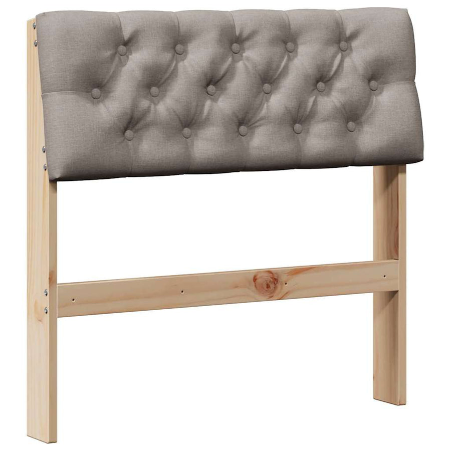 Gestoffeerd hoofdbord Taupe 80 cm Massief grenenhout