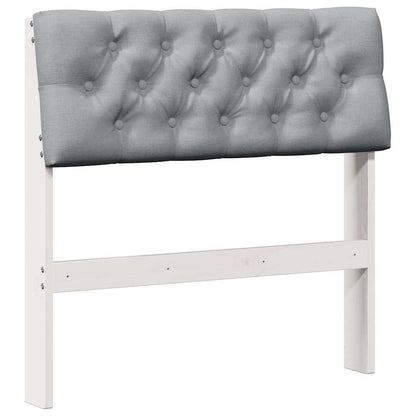 Gestoffeerd hoofdbord Lichtgrijs 80 cm Massief grenenhout