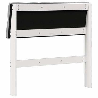 Gestoffeerd hoofdbord Lichtgrijs 80 cm Massief grenenhout