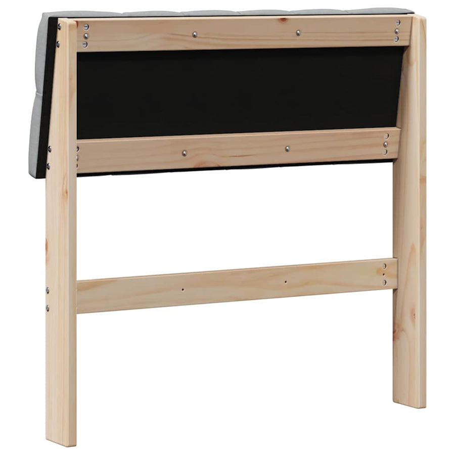 Gestoffeerd hoofdbord Lichtgrijs 75 cm Massief grenenhout