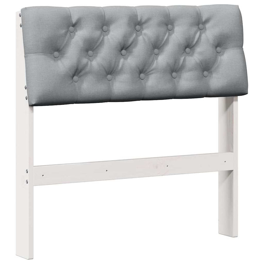 Gestoffeerd hoofdbord Lichtgrijs 75 cm Massief grenenhout