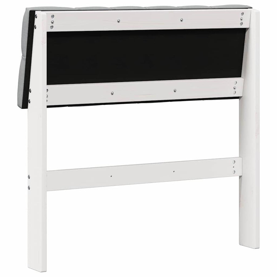 Gestoffeerd hoofdbord Lichtgrijs 75 cm Massief grenenhout