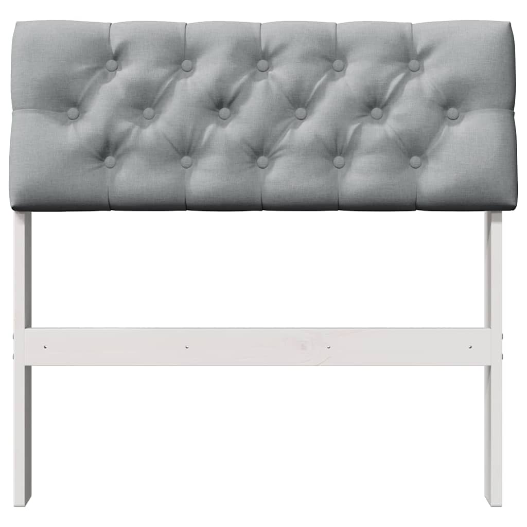 Gestoffeerd hoofdbord Lichtgrijs 75 cm Massief grenenhout