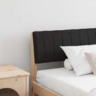 Upholstered Headboard Black 200 cm Solid Pine