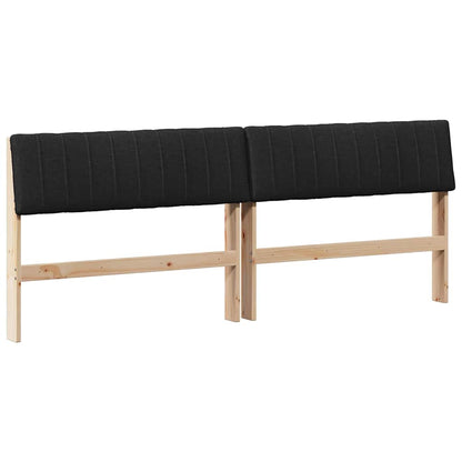 Gestoffeerd hoofdbord Zwart 200 cm Massief grenenhout