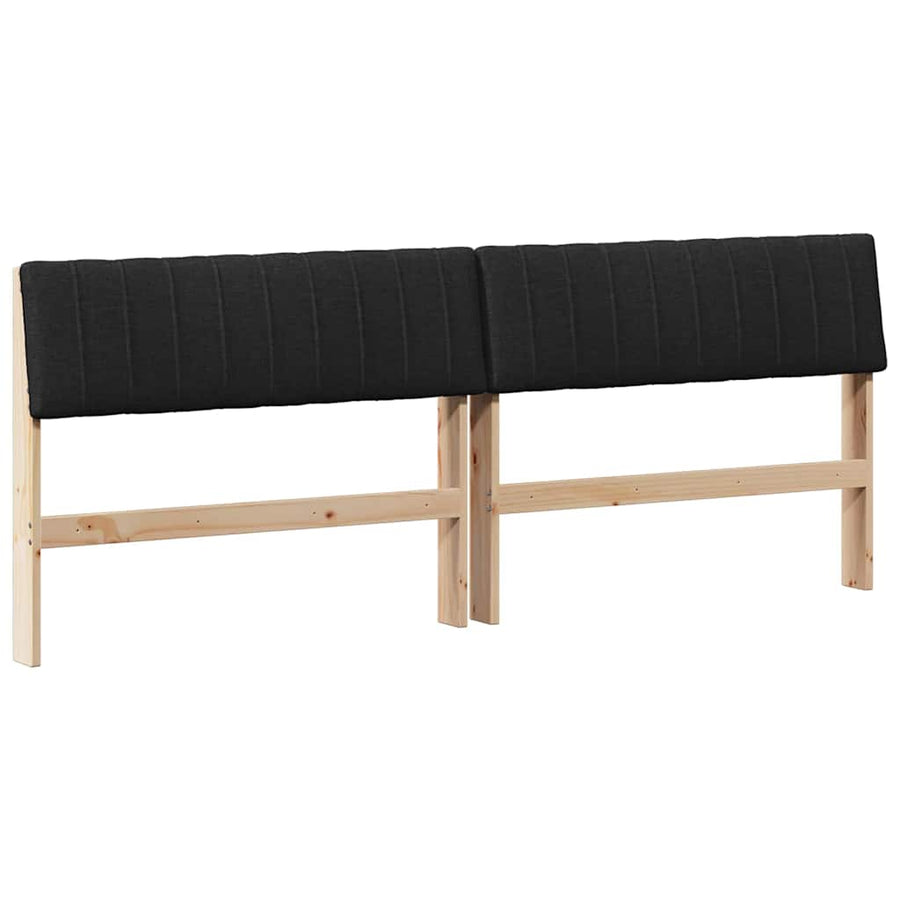 Gestoffeerd hoofdbord Zwart 200 cm Massief grenenhout