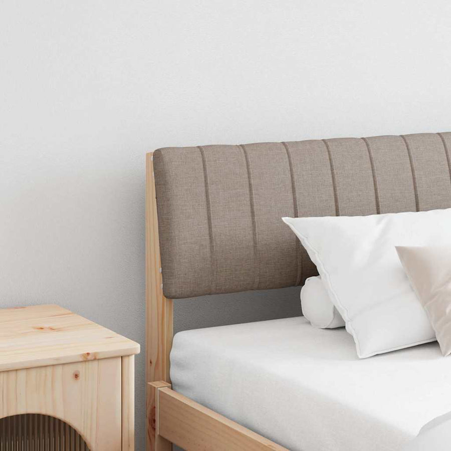 Gestoffeerd hoofdbord Taupe 200 cm Massief grenenhout
