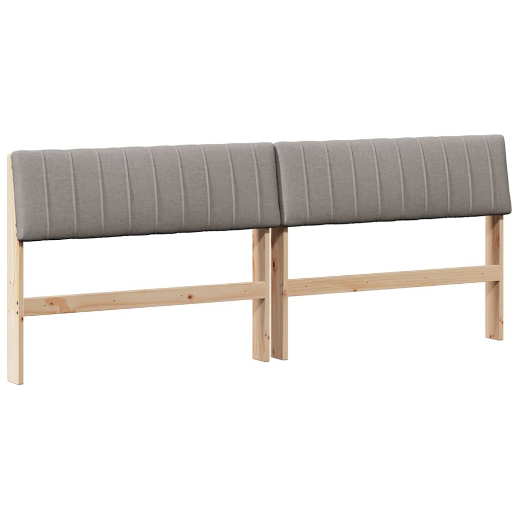 Gestoffeerd hoofdbord Taupe 200 cm Massief grenenhout
