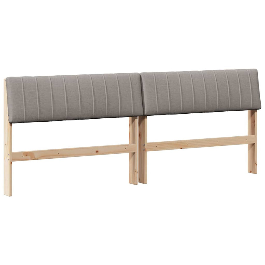 Gestoffeerd hoofdbord Taupe 200 cm Massief grenenhout