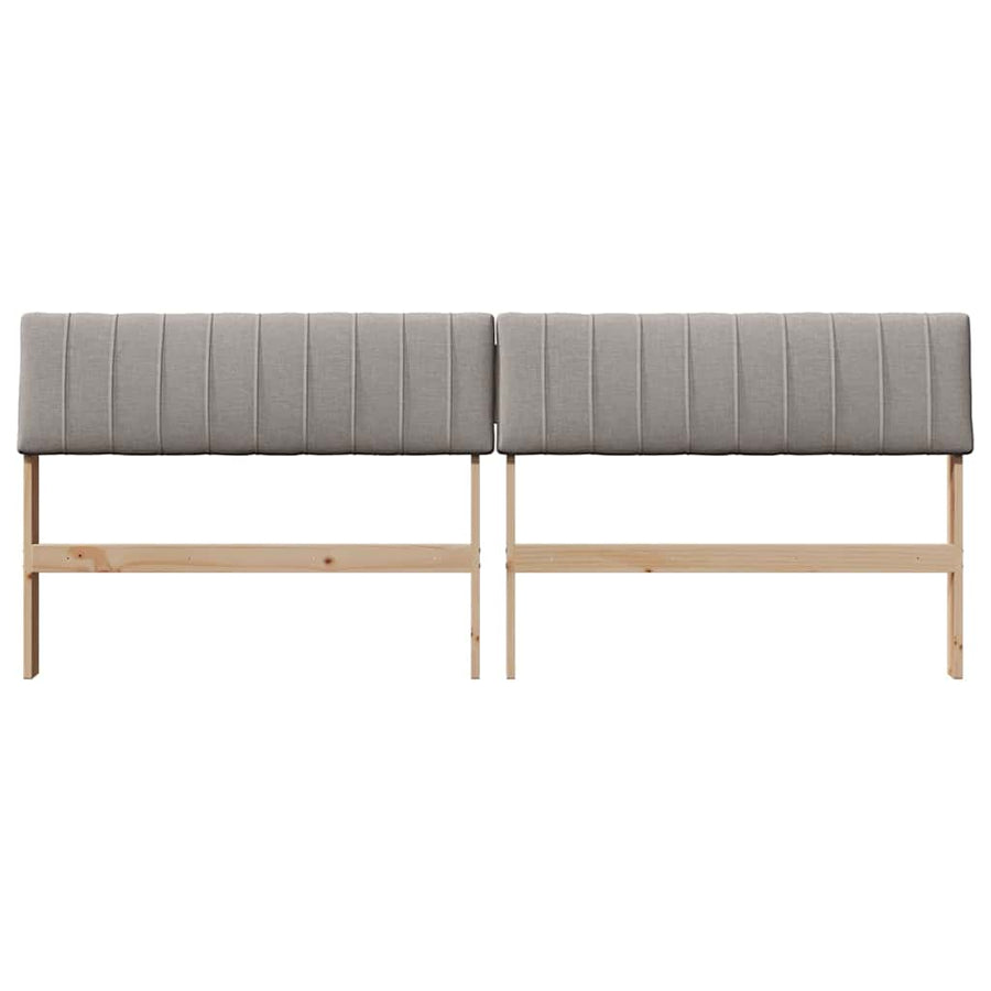 Gestoffeerd hoofdbord Taupe 200 cm Massief grenenhout
