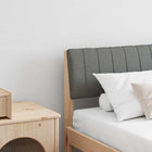 Upholstered Headboard Dark Gray 180 cm Solid Pine Wood