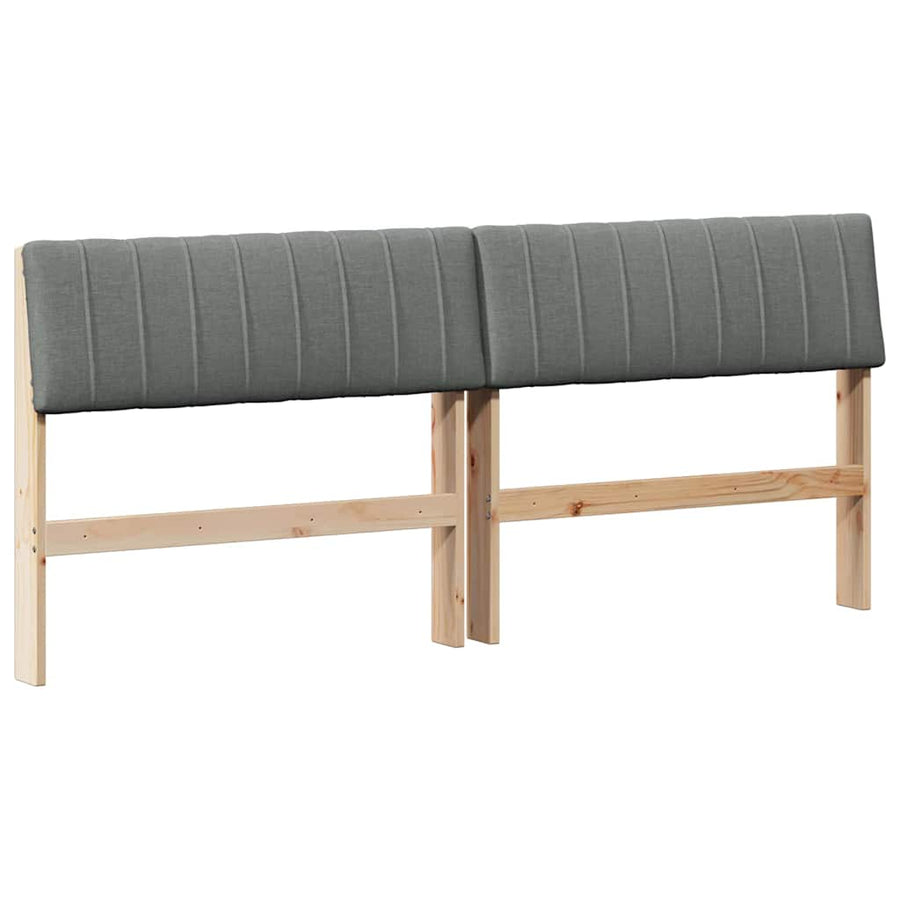 Gestoffeerd hoofdbord Donkergrijs 180 cm Massief grenenhout