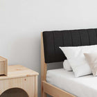 Upholstered Headboard Black 180 cm Solid Pine Wood