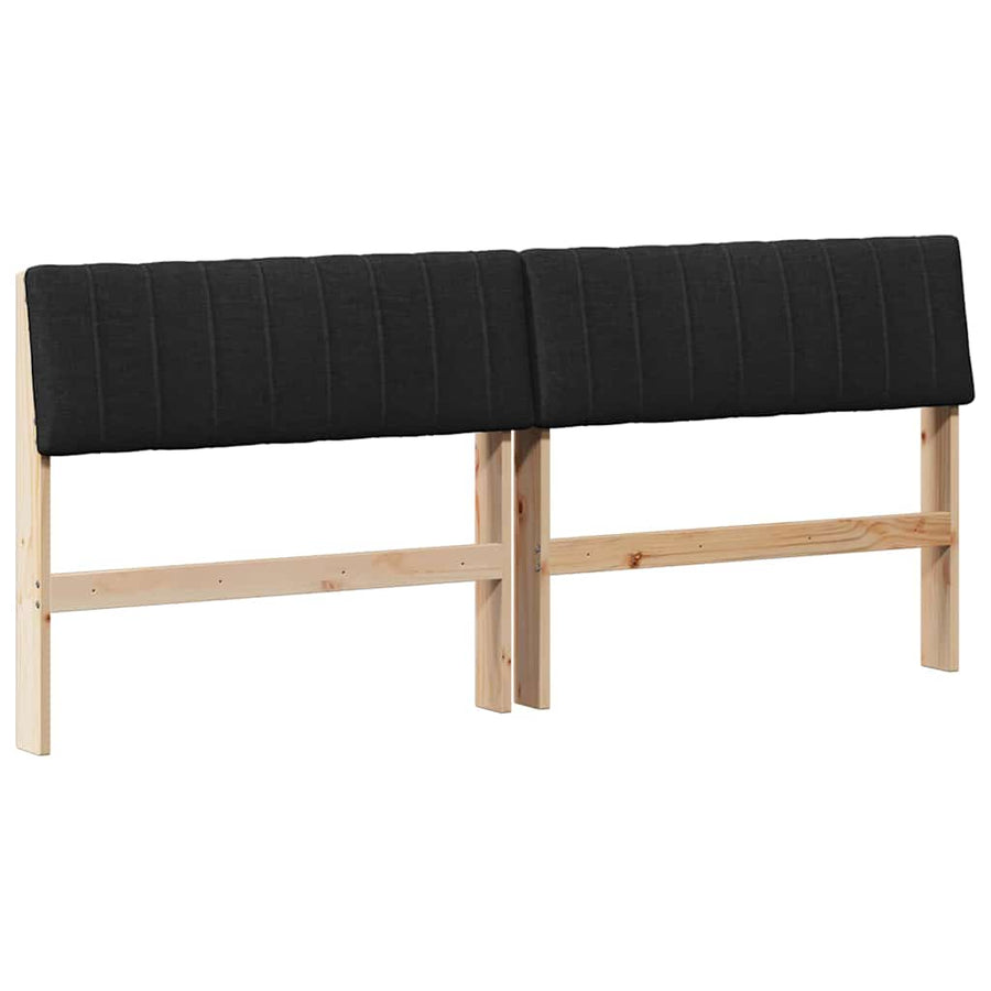 Gestoffeerd hoofdbord Zwart 180 cm Massief grenenhout