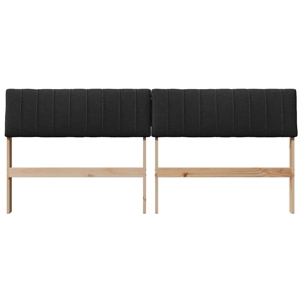 Gestoffeerd hoofdbord Zwart 180 cm Massief grenenhout