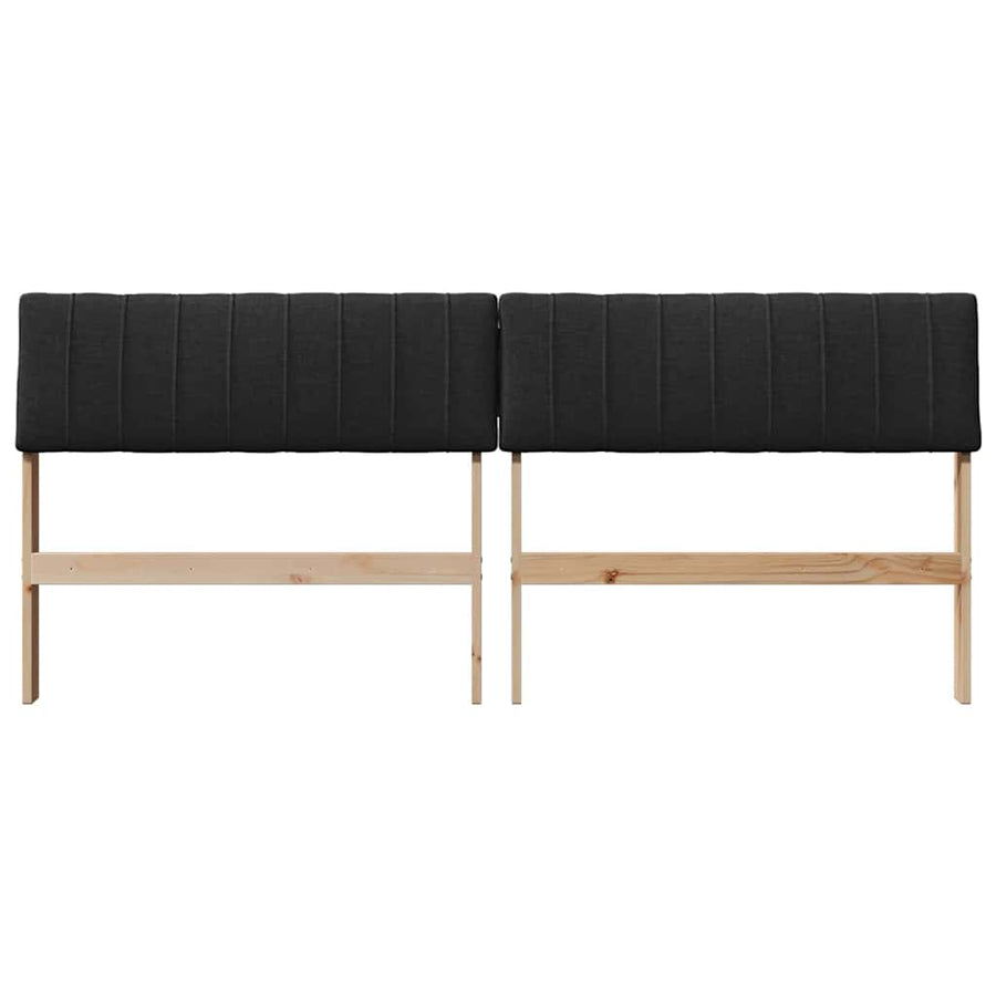 Gestoffeerd hoofdbord Zwart 180 cm Massief grenenhout