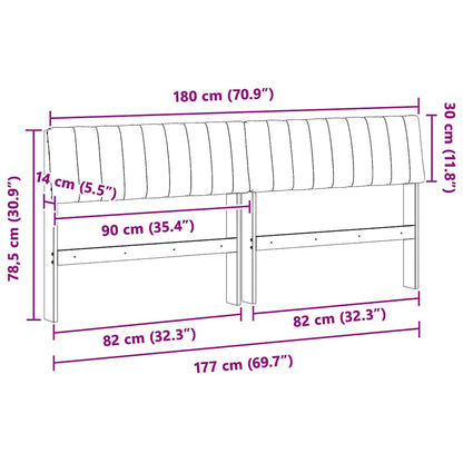 Gestoffeerd hoofdbord Zwart 180 cm Massief grenenhout