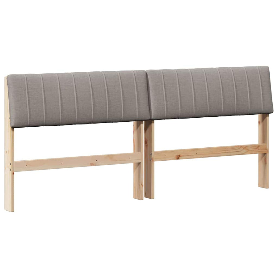 Gestoffeerd hoofdbord Taupe 180 cm Massief grenenhout