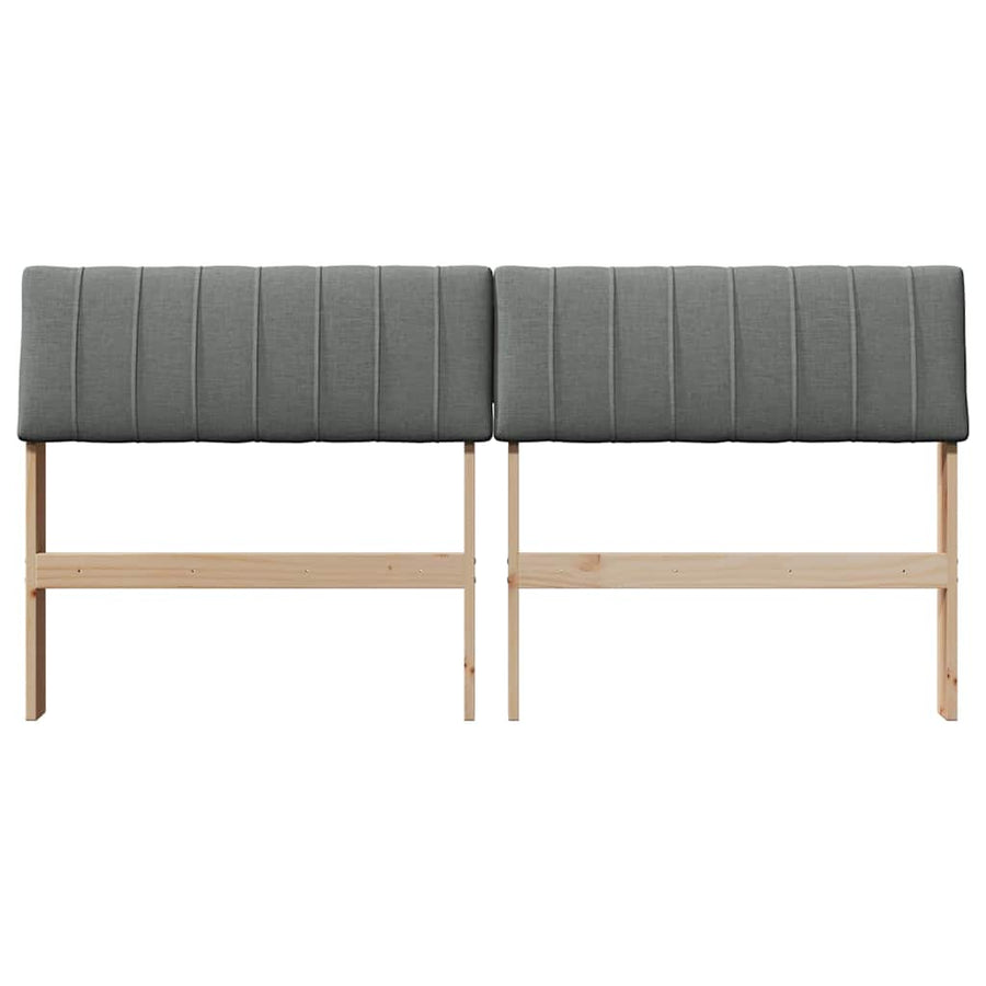 Gestoffeerd hoofdbord Donkergrijs 160 cm Massief grenenhout