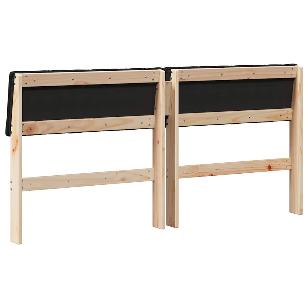 Gestoffeerd hoofdbord Zwart 160 cm Massief grenenhout