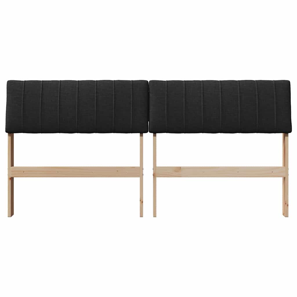 Gestoffeerd hoofdbord Zwart 160 cm Massief grenenhout