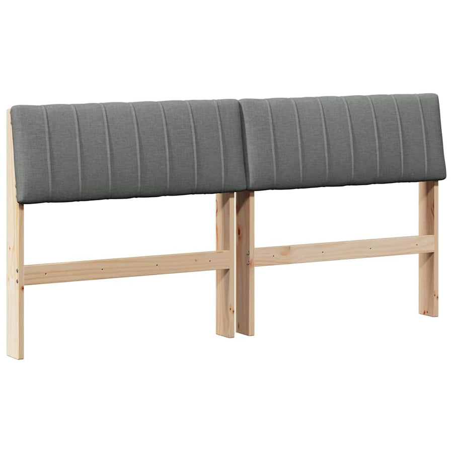 Gestoffeerd hoofdbord Donkergrijs 150 cm Massief grenenhout