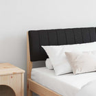 Upholstered Headboard Black 150 cm Solid Pine
