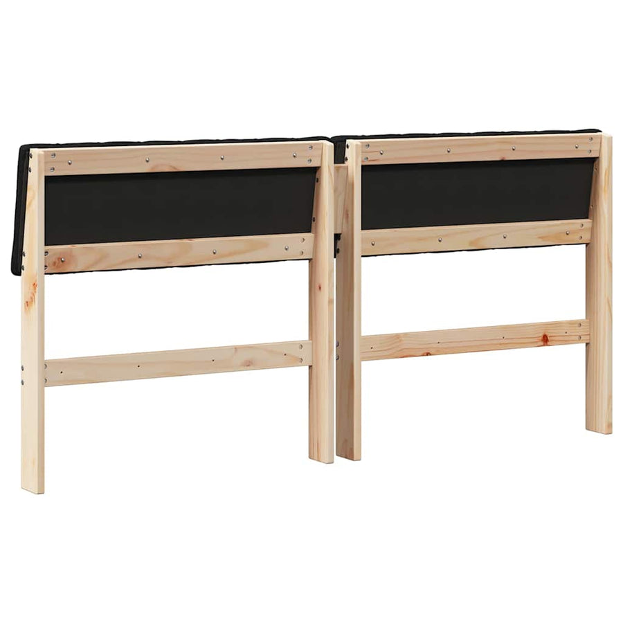 Gestoffeerd hoofdbord Zwart 150 cm Massief grenenhout