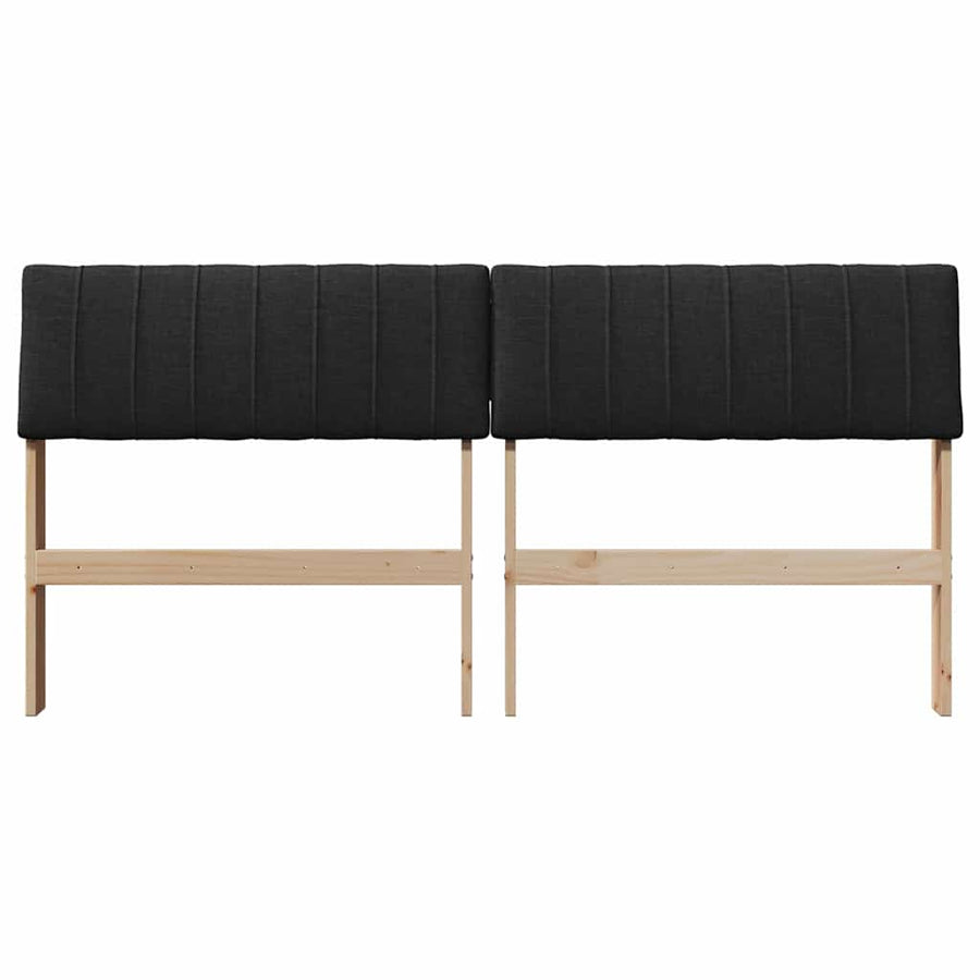 Gestoffeerd hoofdbord Zwart 150 cm Massief grenenhout